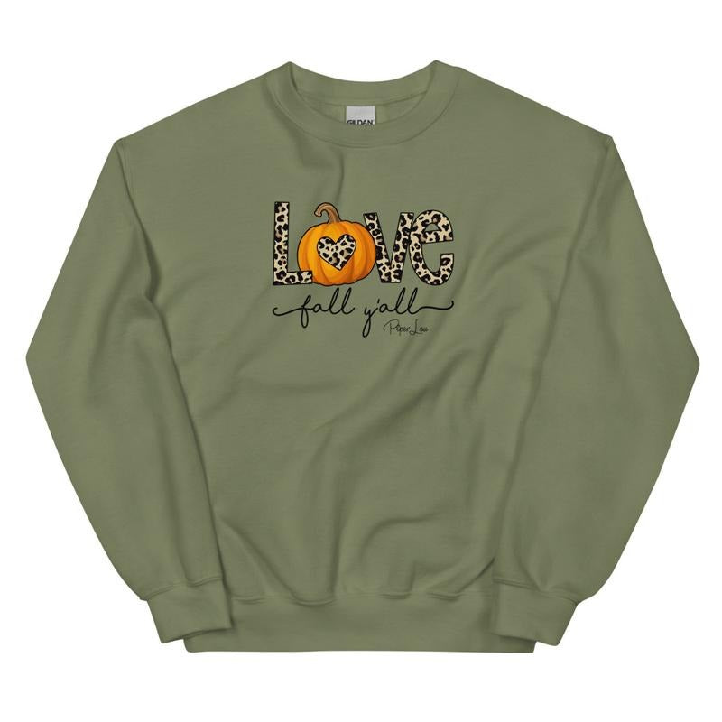 Love Fall Y'all Graphic Crewneck Sweatshirt T-Shirts, Hoodie | RetroVerseTees.com