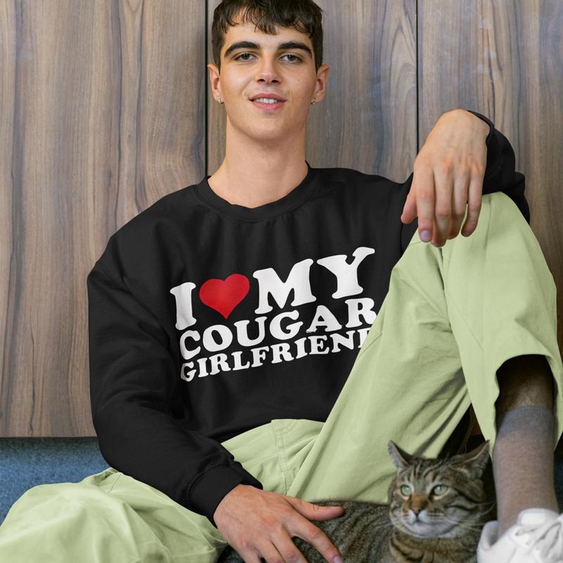 Love My Cougar Girlfriend I Heart, Valentine Sweatshirt T-Shirts, Hoodie | RetroVerseTees.com