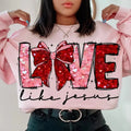 Love like jesus Valentine Sweatshirt, Coquette Valentine Sweatshirt T-Shirts, Hoodie | RetroVerseTees.com