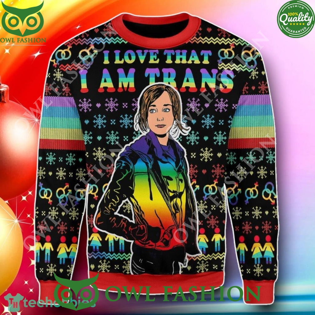 I Love That I Am Trans Christmas Sweater
