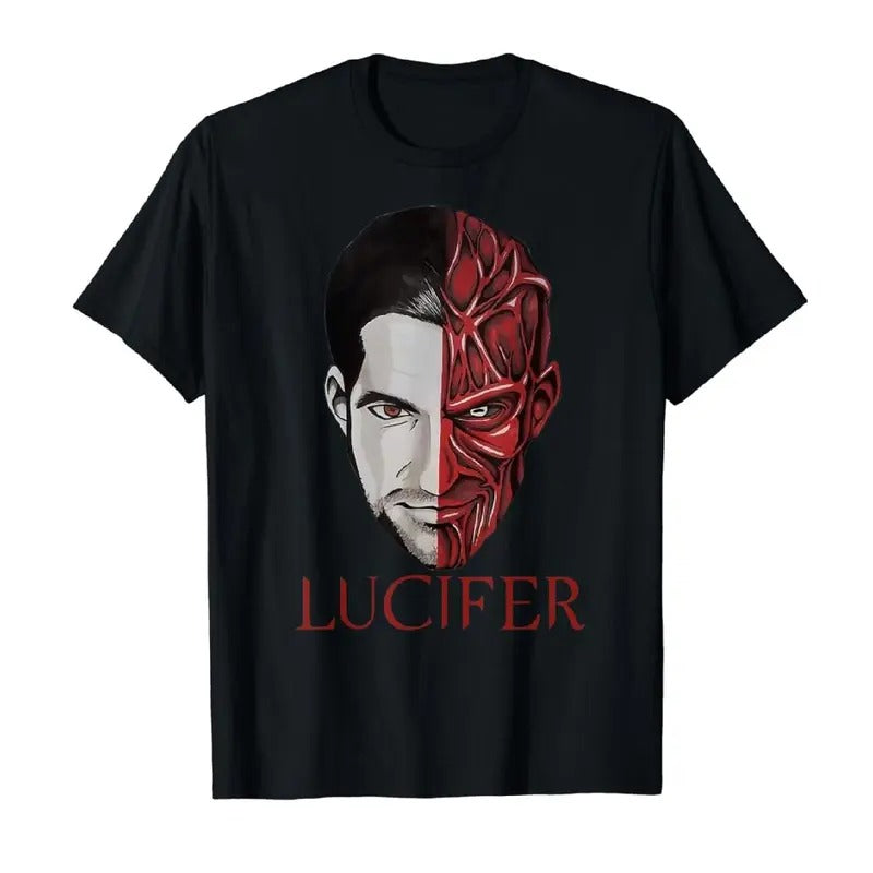 Lucifer Morningstar Devil Face T-Shirt Perfect Satanic Gift For Fans Shirt, Lord Of Hell Movies Tshirt unisex shirt...