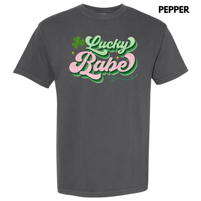 Lucky Babe Shamrock Comfort Colors T-Shirt Hoodie, Sweatshirt | RetroVerseTees.com
