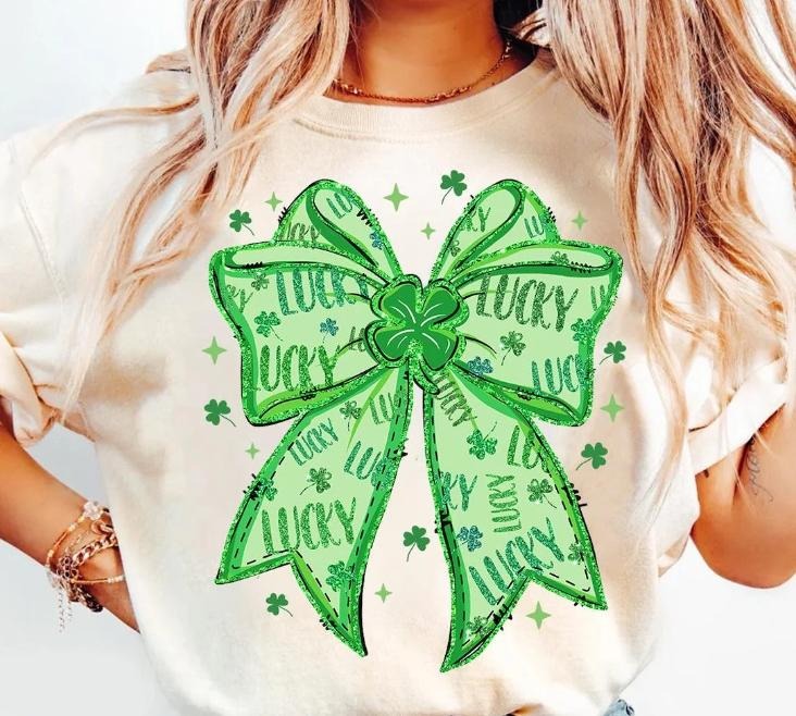Lucky Bow   DTF Transfers - THIS IS NOT A SHIRT Hoodie, Sweatshirt | RetroVerseTees.com