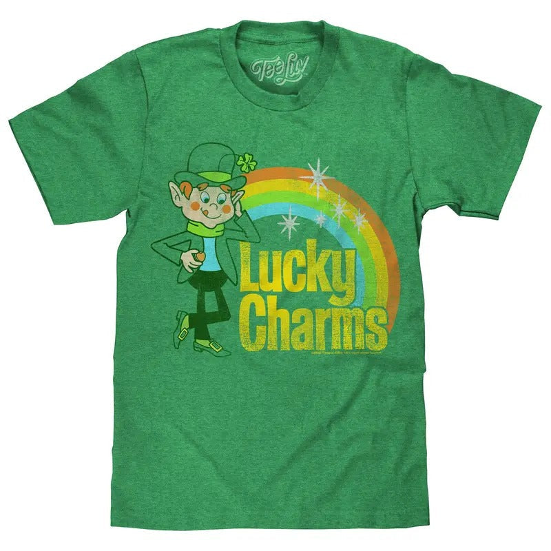 Lucky Charms Retro Rainbow T-Shirt - Green Hoodie, Sweatshirt | RetroVerseTees.com