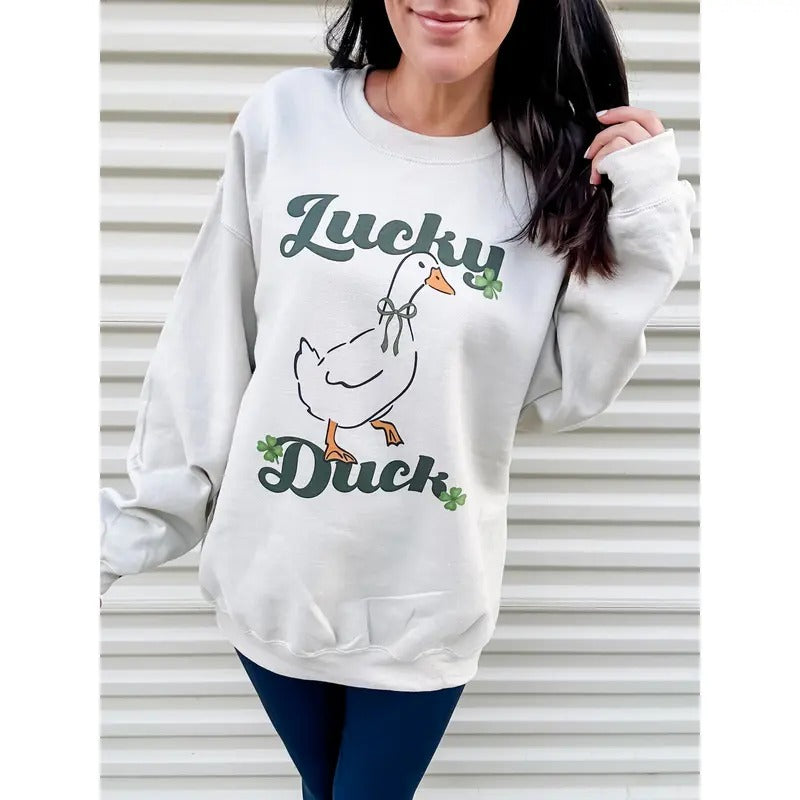 Lucky Duck Graphic Top T-Shirts, Hoodie, Sweatshirt | RetroVerseTees.com