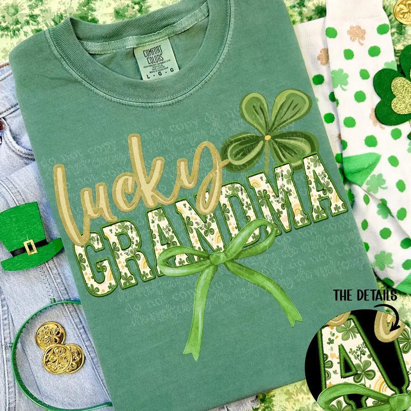 Lucky Grandma DTF Transfers - THIS IS NOT A SHIRT Hoodie, Sweatshirt | RetroVerseTees.com