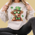Lucky Highland Cow St. Patrick's Day Sweatshirt, St. Patrick's Day Sweatshirt For Women, Funny St. Patty's Day Shirt, Cow...