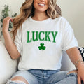 Lucky St Patrick's Day Clover Shamrock Lucky Tee Pure Cotton Casual Style Crew Neck Short Sleeve T-Shirt Tops Trendy for...