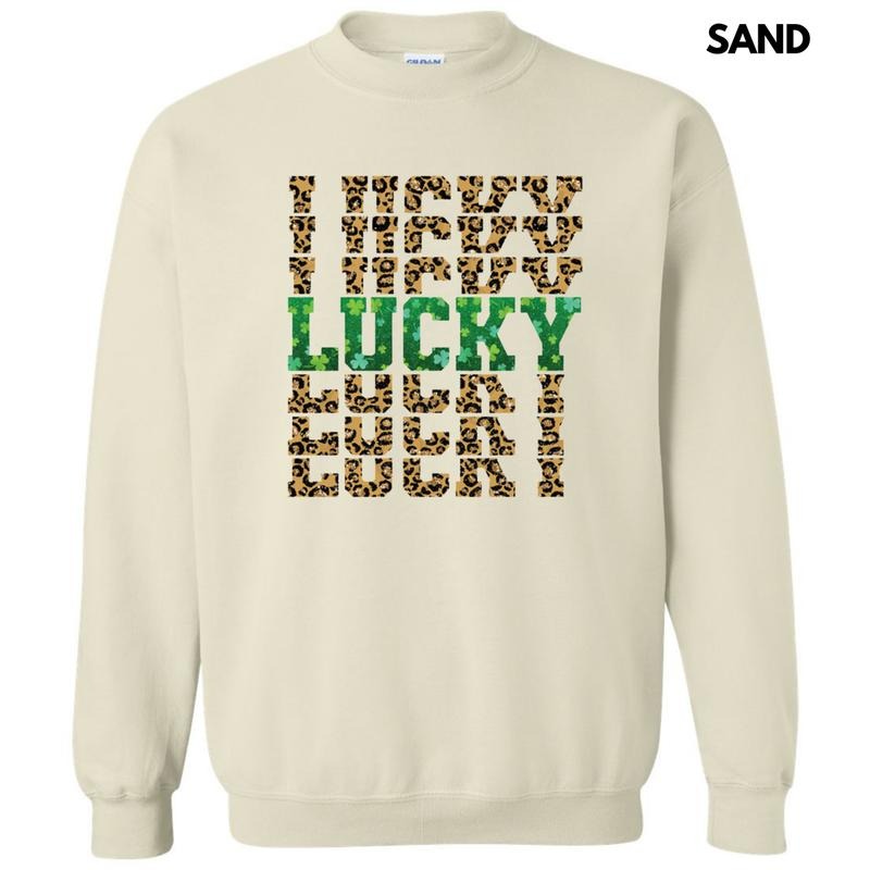 Lucky Stacked Leopard Sweatshirt T-Shirts, Hoodie | RetroVerseTees.com