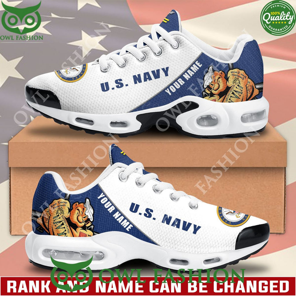 Personalized US Navy Veteran Popeye the Sailor Air max shoes