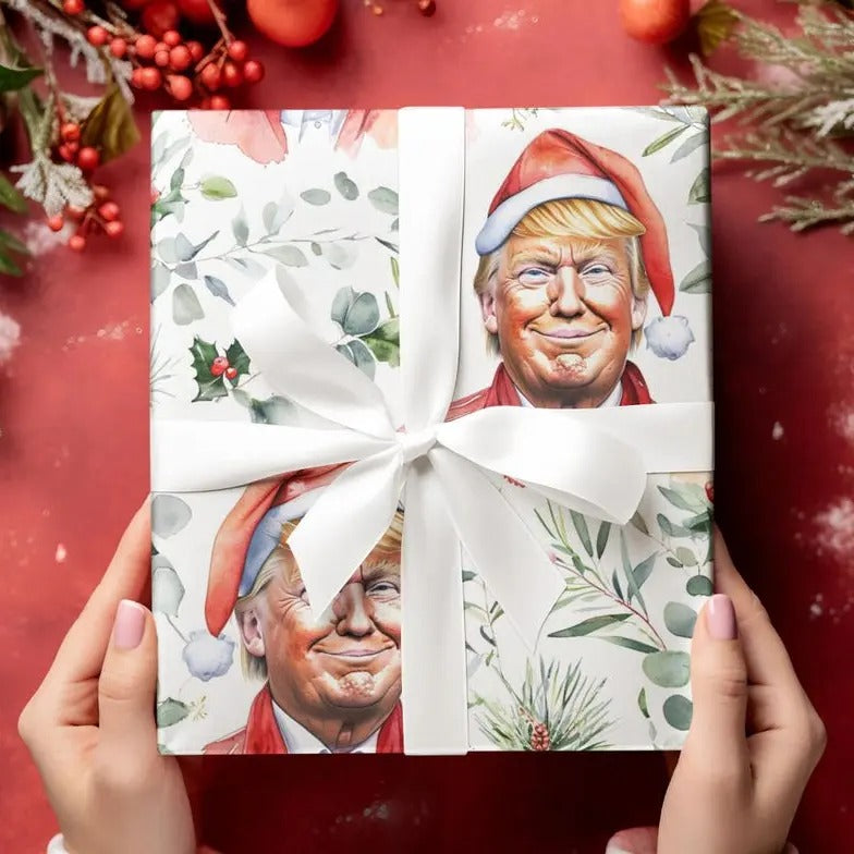 MAGA, Christmas Wrapping Papers, Donald Trump Gift Wrap, Political Gag Gift, Funny Novelty Paper, Republican, Make...