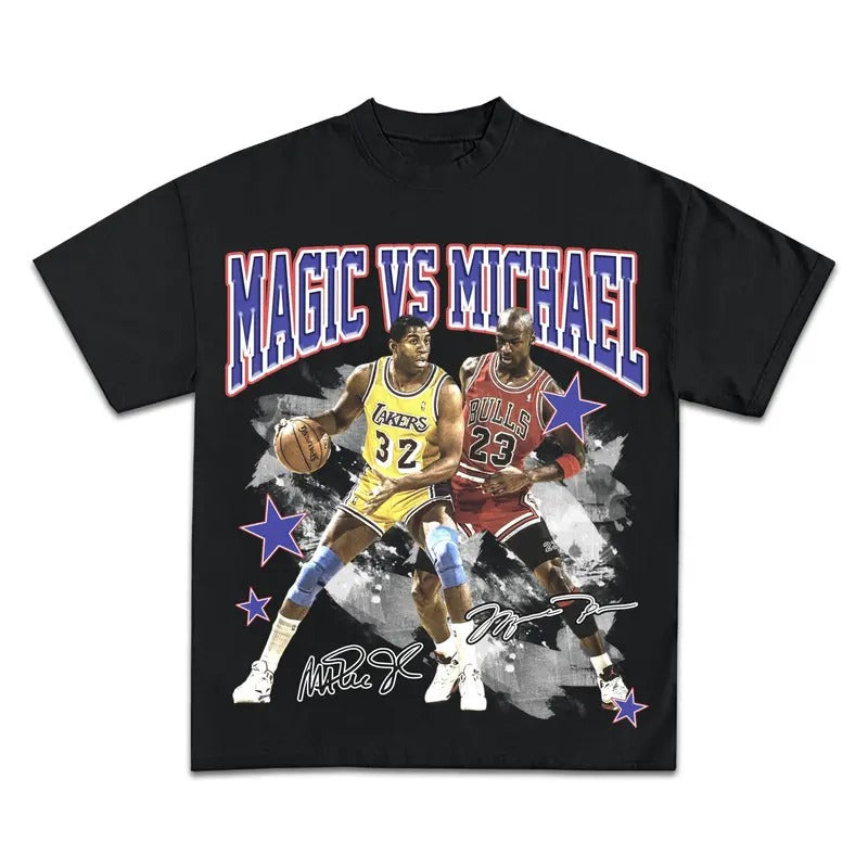 MAGIC VS MICHAEL GRAPHIC T-SHIRT - STREETWEAR Hoodie, Sweatshirt | RetroVerseTees.com