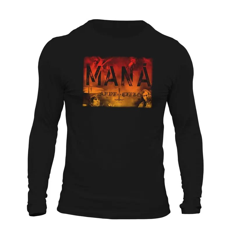 MANA Arde El Cielo Men's Long Sleeve T-Shirt Playera Casual Classic Hoodie, Sweatshirt | RetroVerseTees.com