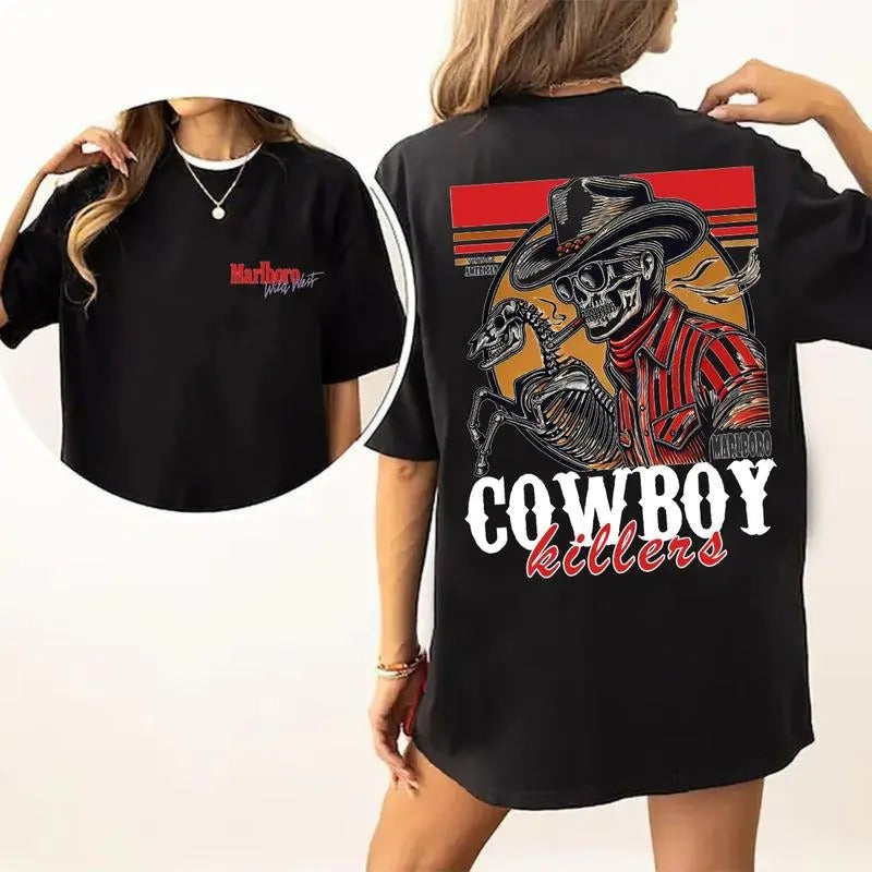 MARLBORO KILLER Vintage American Double Sided Shirtt T-Shirts, Hoodie, Sweatshirt | RetroVerseTees.com