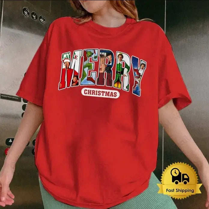 MERRY Christmas 90s Movies T-Shirt, Christmas Shirt Hoodie, Sweatshirt | RetroVerseTees.com