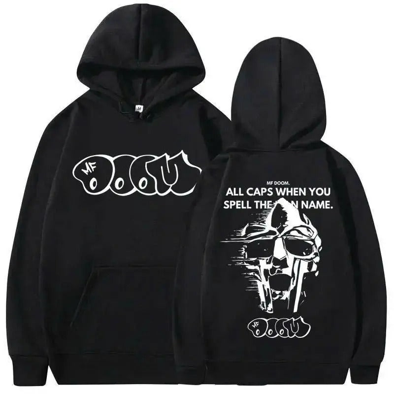 MF D0om Madlib Madvillain Metal Mask Graphic 2-Sided Hoodie All Caps When You The Illest Villain Hoodies Male Hip Hop...