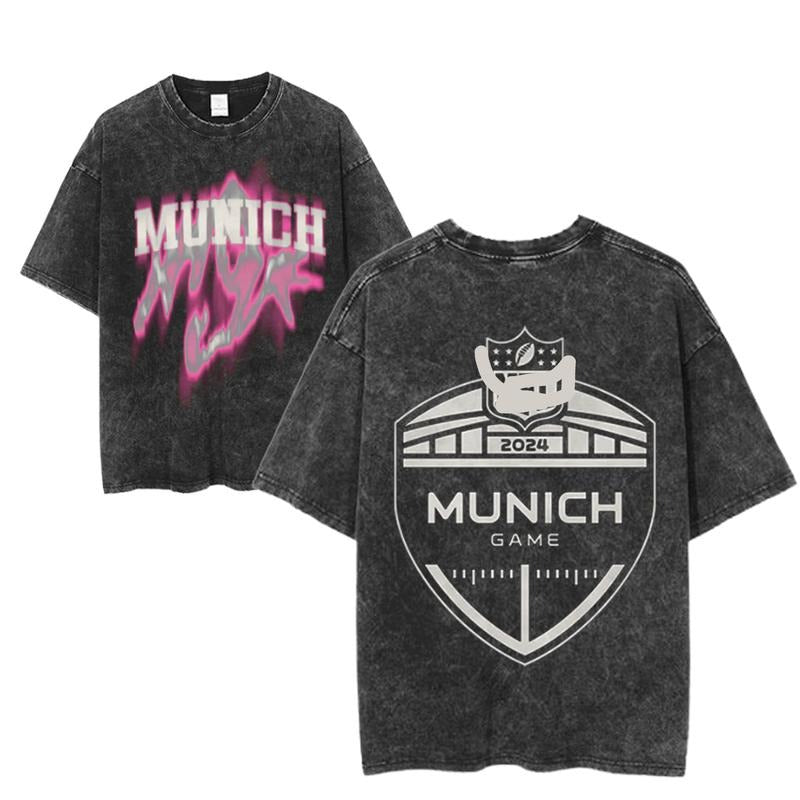 Machine Gun Kelly Munich Game 2025 Graphic Tee, Pink Flame Graphic Football Shirt, Unisex Streetwear Sports Top Hoodie,...