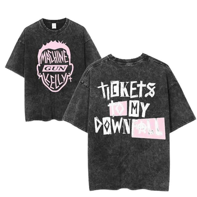Machine Gun Kelly Tickets To My Downfall Graphic Tee, MGK Album Cover Shirt, Punk Rock Tour Merch, Grunge Streetwear,...