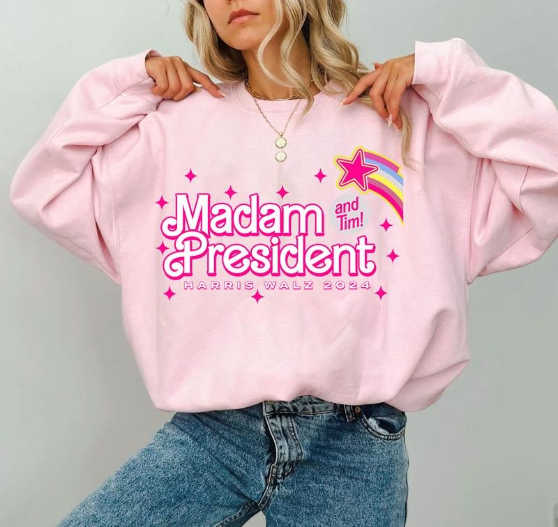 Madam President 1 side Shirt Ver1 , Kamala Harris (and Tim!) 2024 Shirt, Vote Democratic Shirt, Pink Kamala Shirt, Tim...