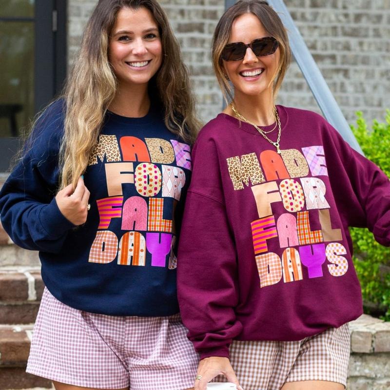 'Made For Fall Days' Crewneck Sweatshirt T-Shirts, Hoodie | RetroVerseTees.com