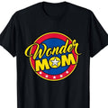 Magic Mom Superhero Pattern T-shirt, 100% cotton, regular style, short sleeve, knitted fabric, cartoon pattern, suitable...