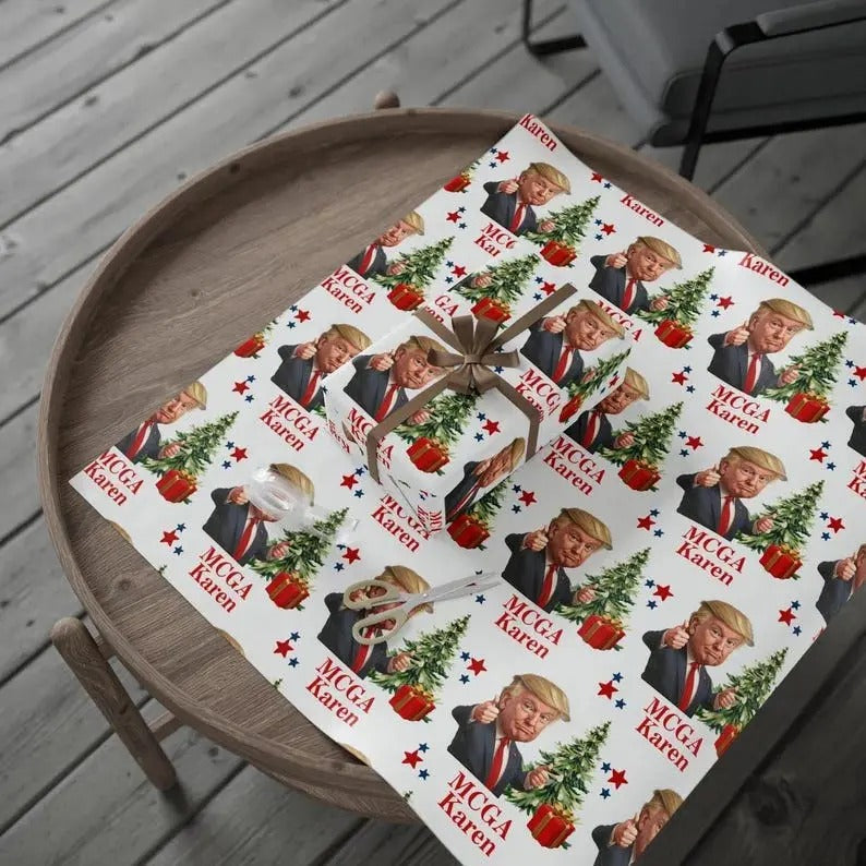 Make Christmas Great Again Personalized Wrapping Paper {Trump Wrap, Holiday Santa Wrap, Illustration, Gift Wrap,...