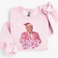 Make Christmas Great Again Trump Sweatshirt, Trump Christmas Sweater Womens, Funny Trump Gift, Pink Trump Santa Shirt Hoodie