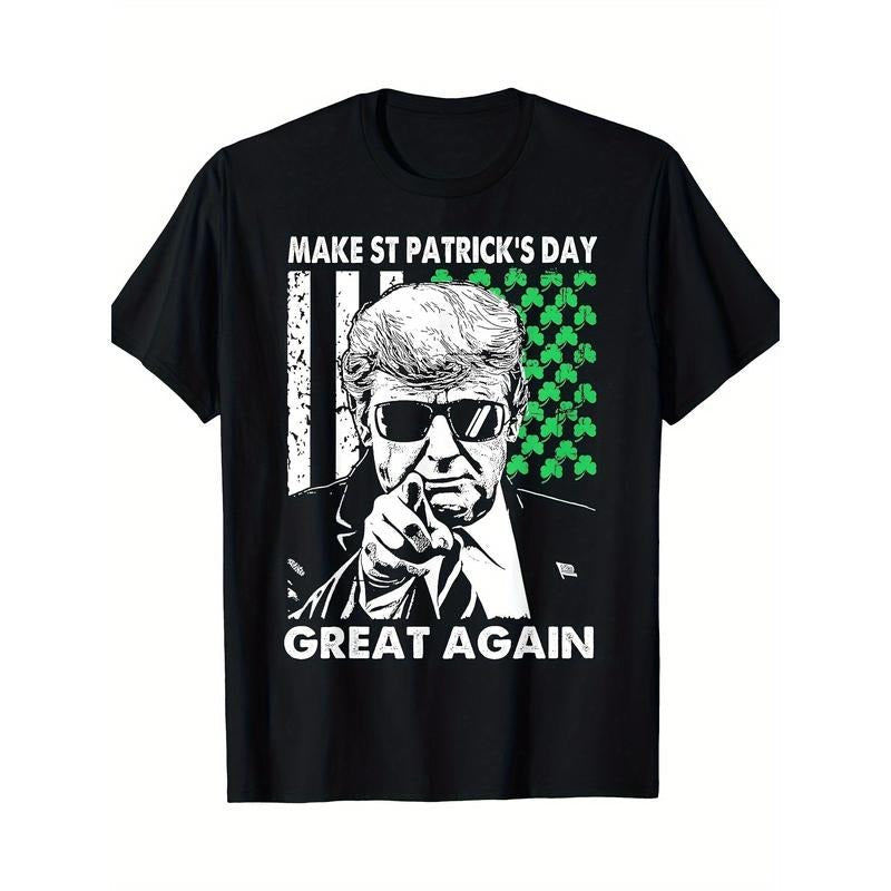 Make St. Patrick's Day Great and Fun Again Trump T-shirt S-3XL 180g Made in USA Hoodie, Sweatshirt | RetroVerseTees.com