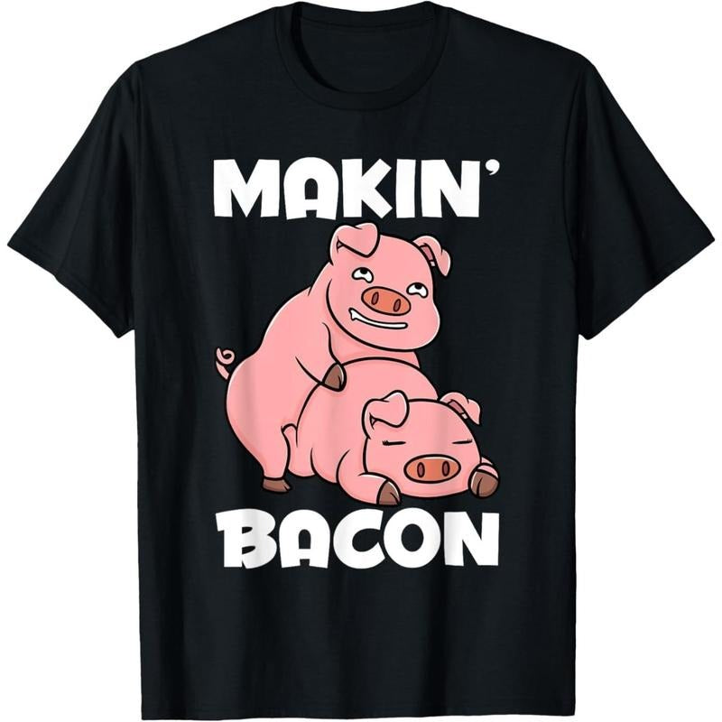 Making Bacon Funny Pig Jokes Adult Humor T-Shirt made in usa Hoodie, Sweatshirt | RetroVerseTees.com