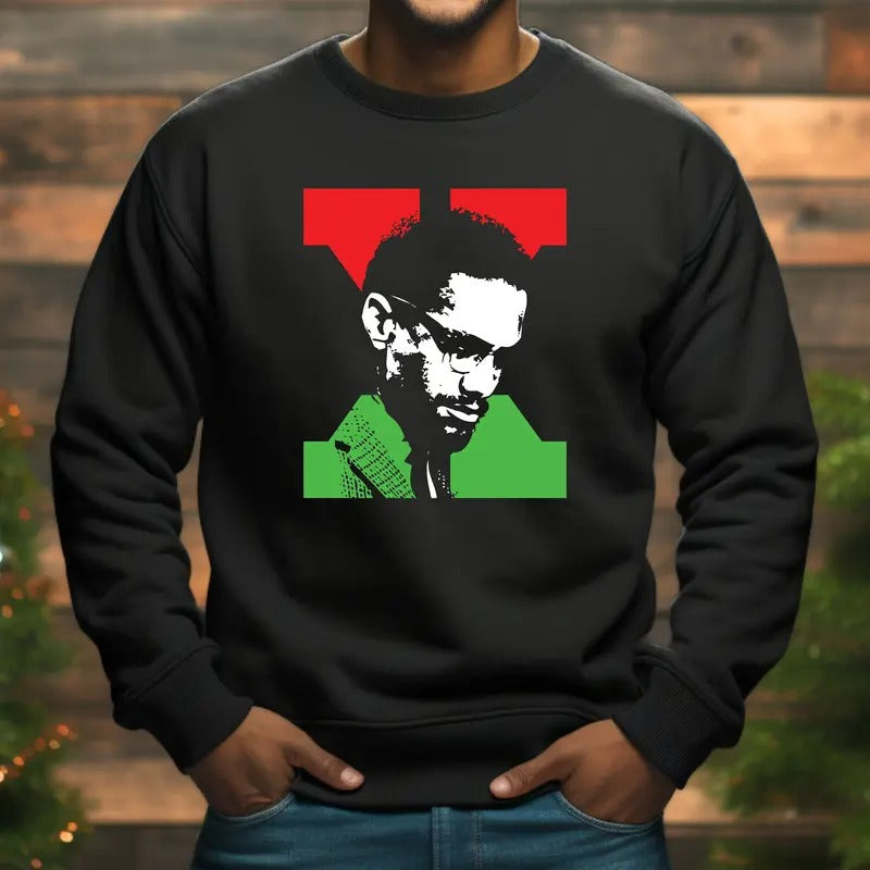 Malcom X Sweatshirt, Black History Month Shirt, Black Lives Matter Long Sleeve, Black Teacher Shirt, Unique Holiday Gift...
