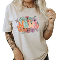 Mama Casual Everyday T-Shirt. Mama with spring flowers shirt. Perfect Mom Gift Hoodie, Sweatshirt | RetroVerseTees.com
