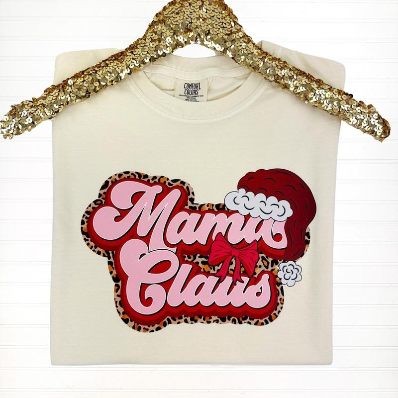 Mama Claus Comfort Color T-Shirt Hoodie, Sweatshirt | RetroVerseTees.com