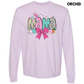 Mama Easter Coquette Long Sleeve Comfort Colors T-Shirt Hoodie, Sweatshirt | RetroVerseTees.com