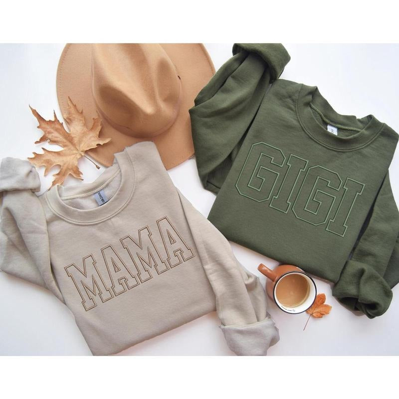Mama Embroidered Sweatshirt, Grandma Embroidered Sweatshirt, Grandma Gift, Gift For Mom, Mother's Day Gift, Mama...