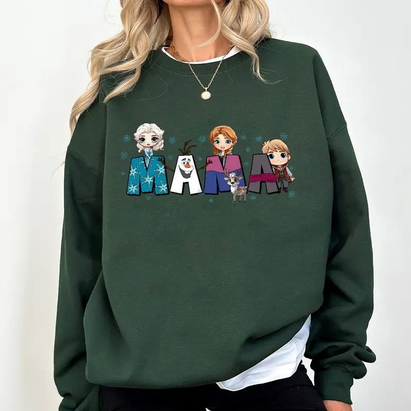Mama Fro-zen Sweatshirt, Hoodie, Mothers Day Shirt | RetroVerseTees.com