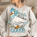 Mama Goose Blue Floral Sweatshirt, Mama Coquette Silly Goose Tee, Goose Lover Shirt, Mothers Day Gift Hoodie