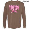 Mama Patterned Coquette Long Sleeve Comfort Colors T-Shirt Hoodie, Sweatshirt | RetroVerseTees.com