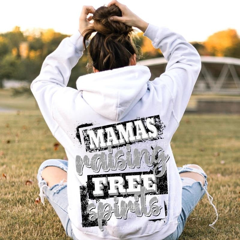 Mama Raising Free Spirits DTF Transfers - THIS IS NOT A SHIRT Hoodie, Sweatshirt | RetroVerseTees.com