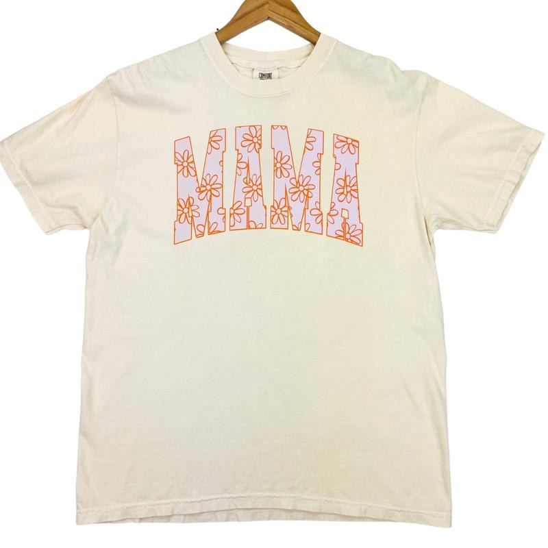 Mama Retro Flowers Comfort Colors T-Shirt Hoodie, Sweatshirt | RetroVerseTees.com