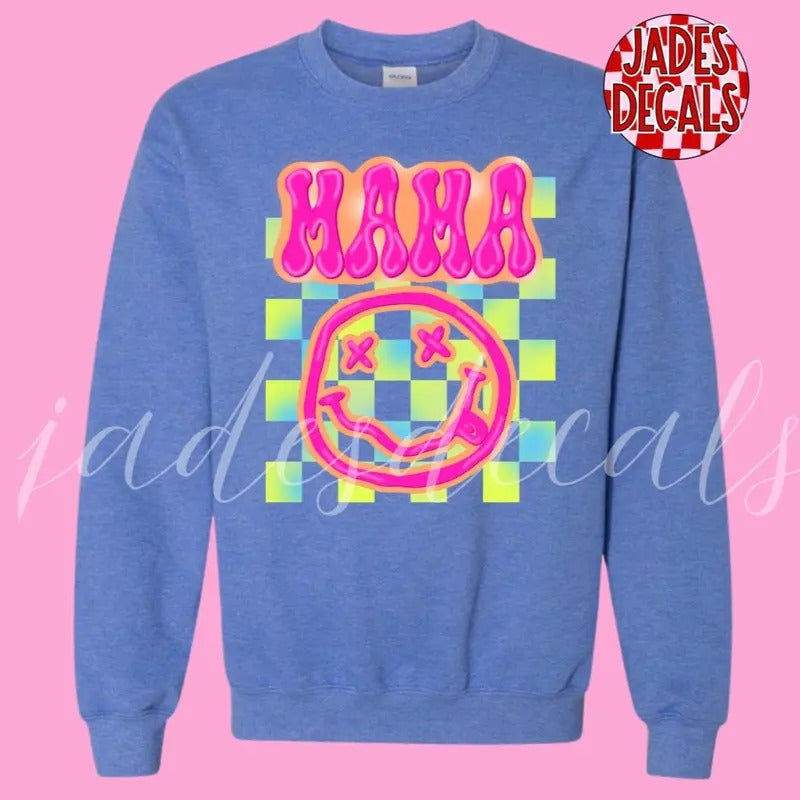 Mama Retro Sweatshirt Gildan Oversized Crewneck T-Shirts, Hoodie | RetroVerseTees.com