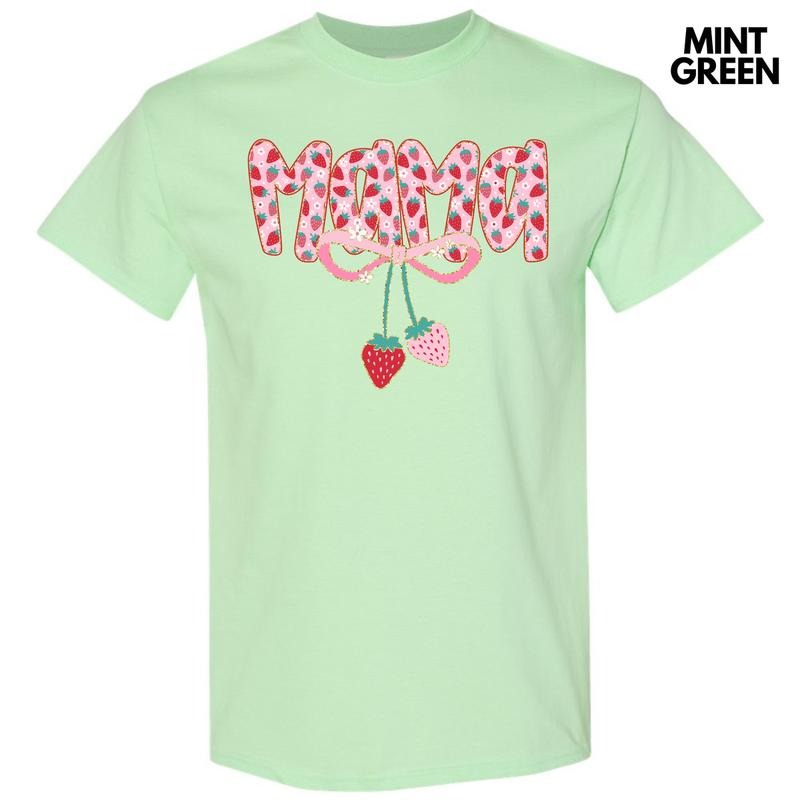 Mama Strawberry Coquette Gildan Short Sleeve T-Shirt 'NLB' Hoodie, Sweatshirt | RetroVerseTees.com