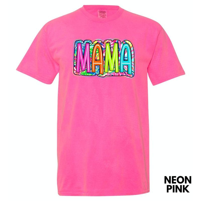 Mama Tropical Print Comfort Colors T-Shirt 'NLB' Hoodie, Sweatshirt | RetroVerseTees.com