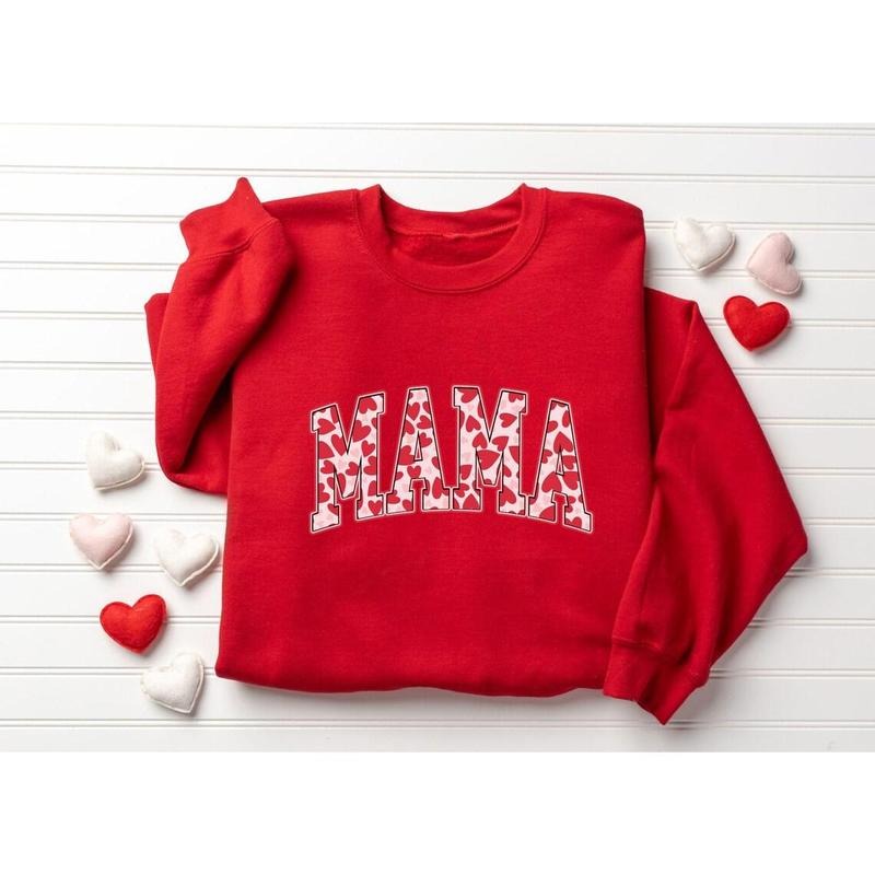 Mama Valentines Heart Valentines Day Sweatshirt ,Latte Valentine Valentines Mom Gift T-Shirts, Hoodie | RetroVerseTees.com