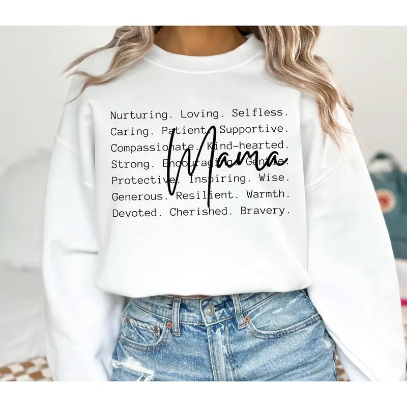 Mama Words Graphic Pullover T-Shirts, Hoodie, Sweatshirt | RetroVerseTees.com