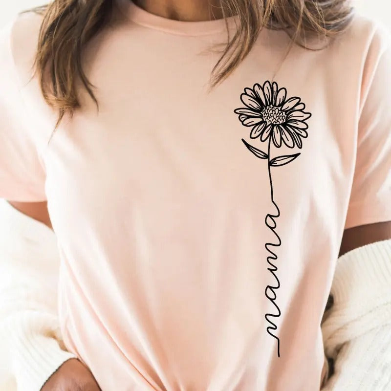 Mama flower T-shirt, Mother Day, Mom Shirt, Mother's Day shirts, Mama svg, Wildflower Shirt, Menswear Womenswear...