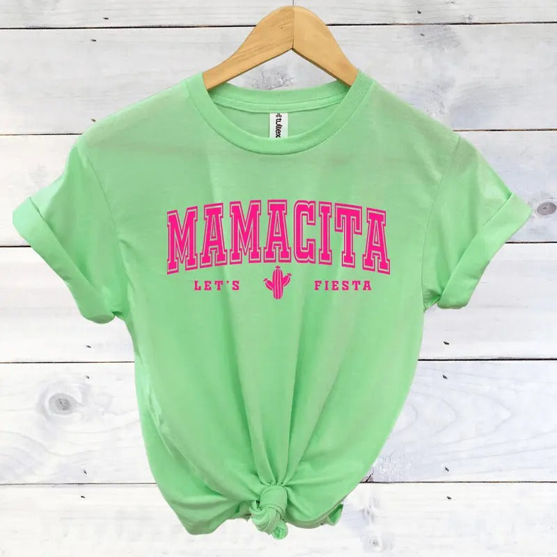 Mamacita Let's Fiesta Soft Graphic Tee Hoodie, Sweatshirt | RetroVerseTees.com