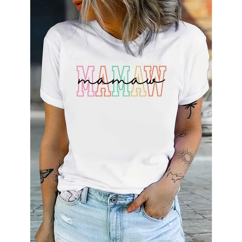 Mamaw Gifts, Mamaw Birthday, TNF TNF'WB shield Day Printed Fashion Simple Spring Gunpla brand Summer Women'WB shield...