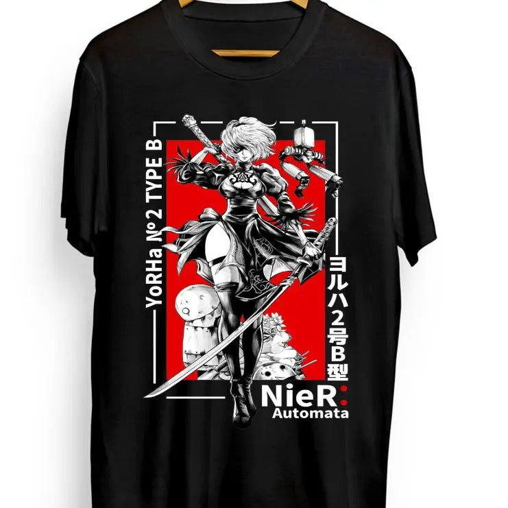 Manga Game Anime Nier Automata 2b Cool Girl shirt Size S-3XL Hoodie, Sweatshirt | RetroVerseTees.com