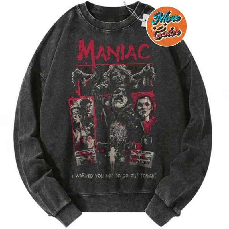 Maniac Horror Anime Vintage Shirts, Cotton Unisex Sweatshirt, Crew Neck, Size S- 3XL, Menswear Top, Womenswear Top...