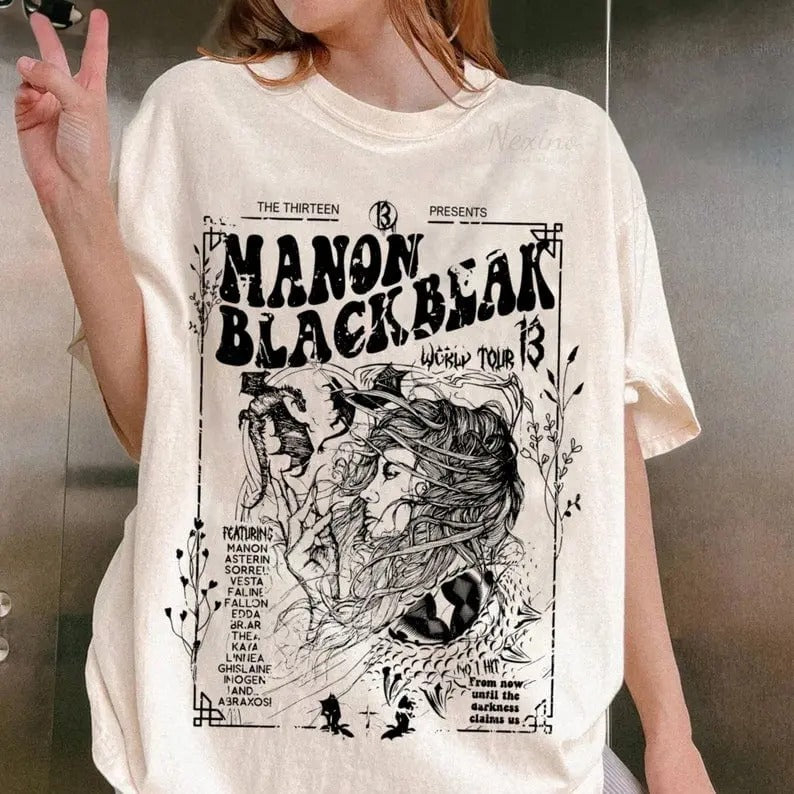 Manon Blackbeak Throne of Glass Shirt, The Thirteen Shirts, From Now Until The Darkness Claims Us Tee, ACOTAR Crescent...